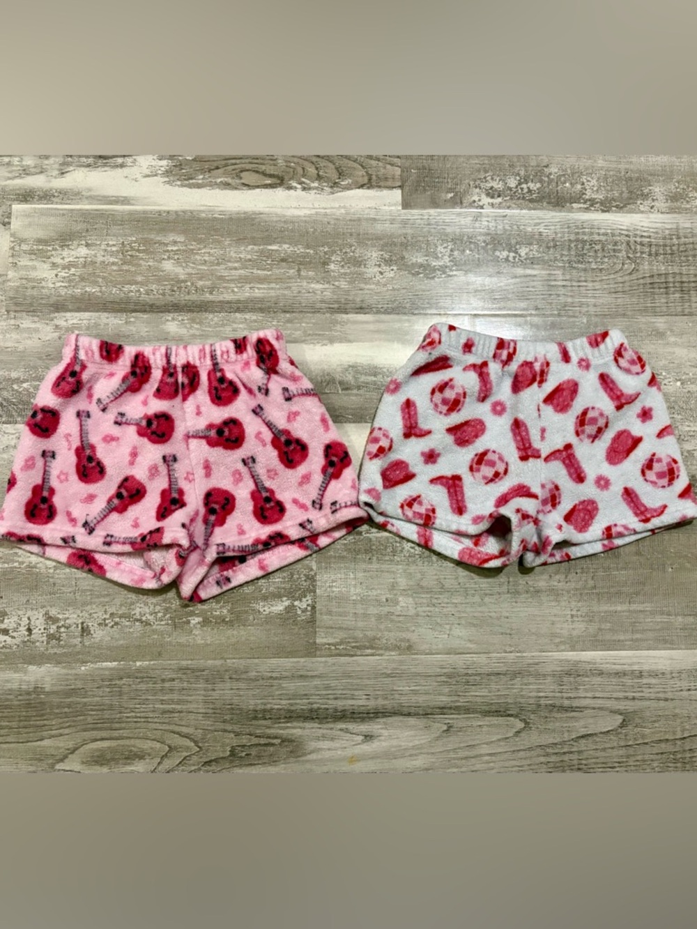 Kids Pink Plush pajama shorts bundle